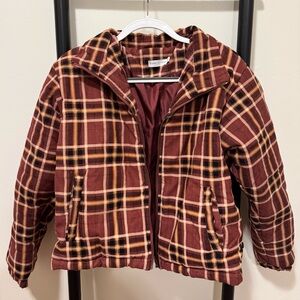 Plaid Puffer Jacket | M